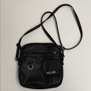 MultiSac Black Faux Leather Crossbody Bag new without tags 8x8x3”